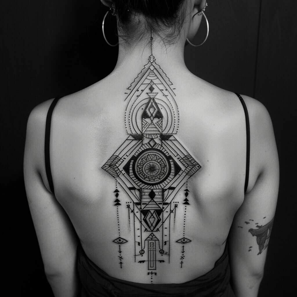 Geometric boho tattoo. Occult alchemy line... - Stock Illustration  [100749231] - PIXTA